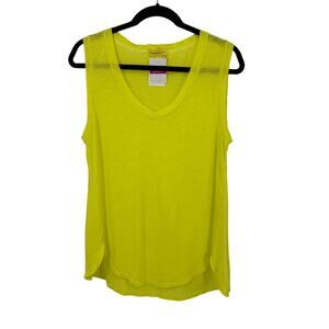 Fresh Produce Cara linen tank top size small lemon drop yellow NEW! lagenlook